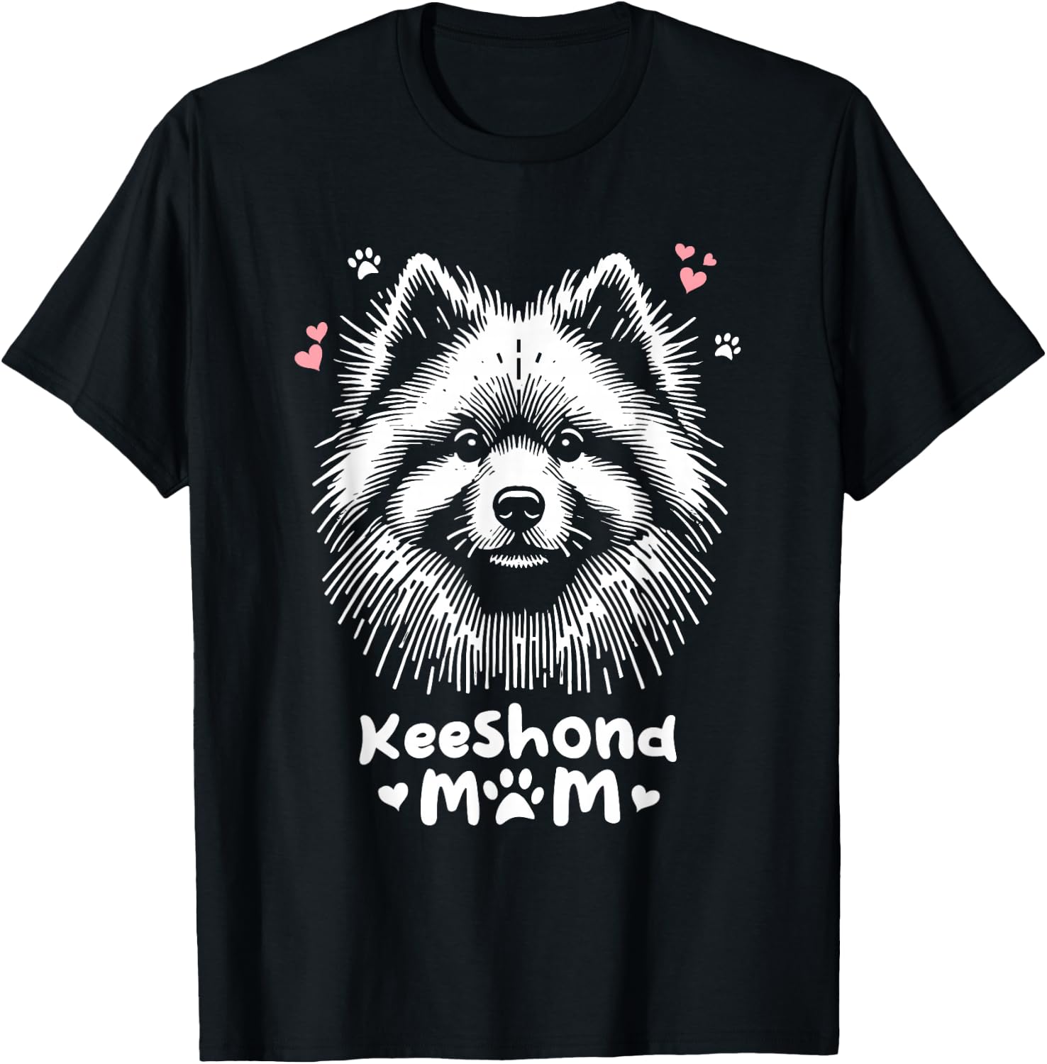 Keeshond Mom Keeshonden Dog T-Shirt - T-Shirt | Black