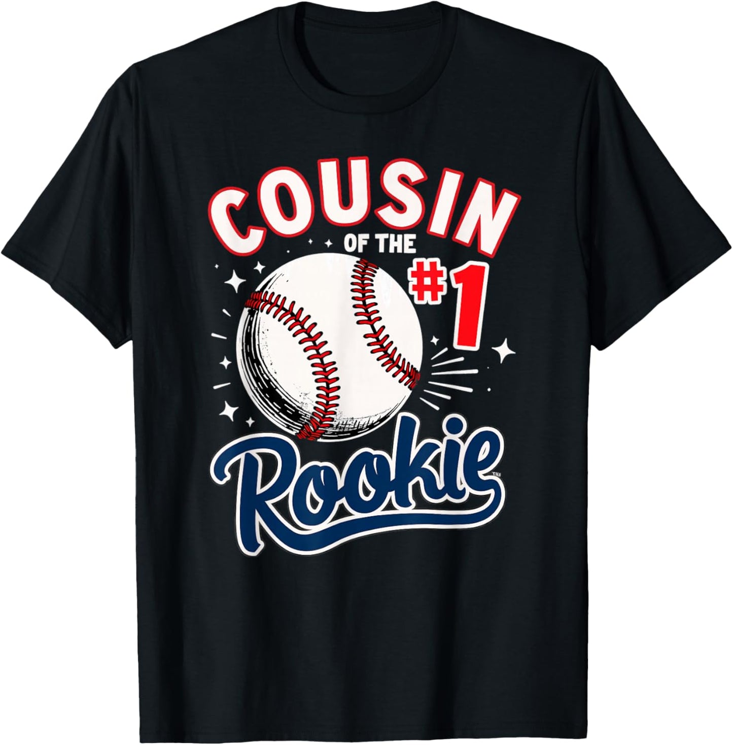 Cousin Of Rookie 1st Birthday Boy Baseball T-Shirt - T-Shirt | Black