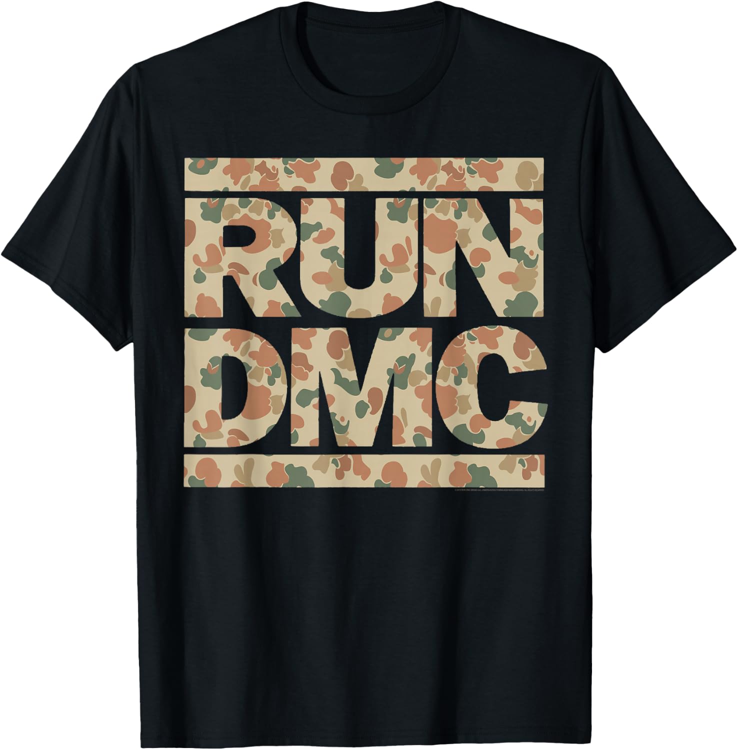 Run DMC Official Camo Logo T-Shirt - T-Shirt | Black