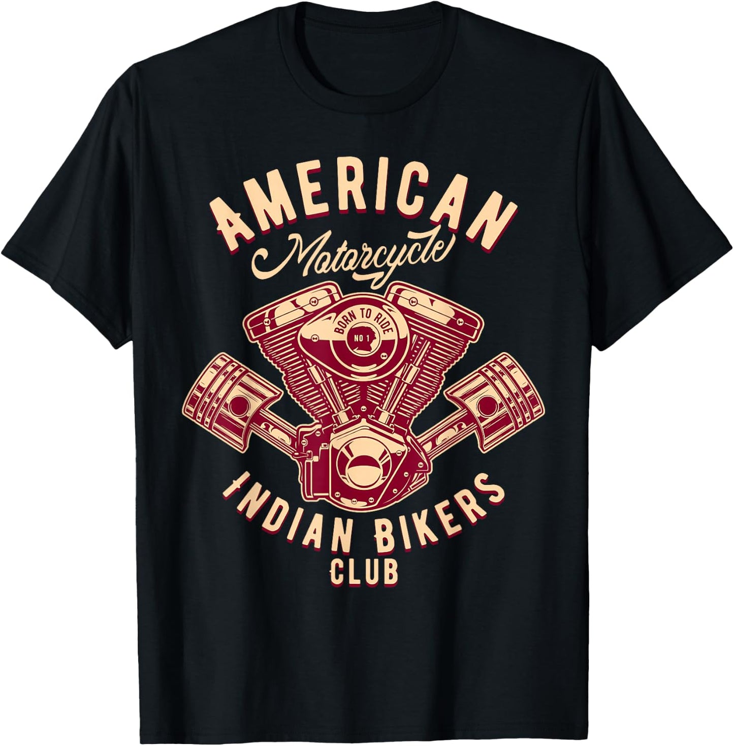native American Motorcycle Indian Bikers Club T-Shirt - T-Shirt | Black