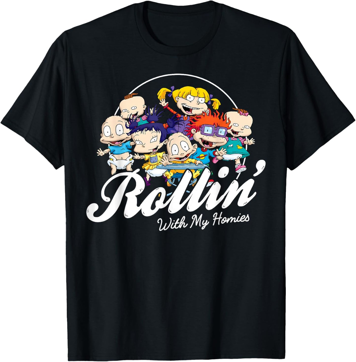 Rugrats Rollin with My Homies Baby Group Graphic T-Shirt - T-Shirt | Black