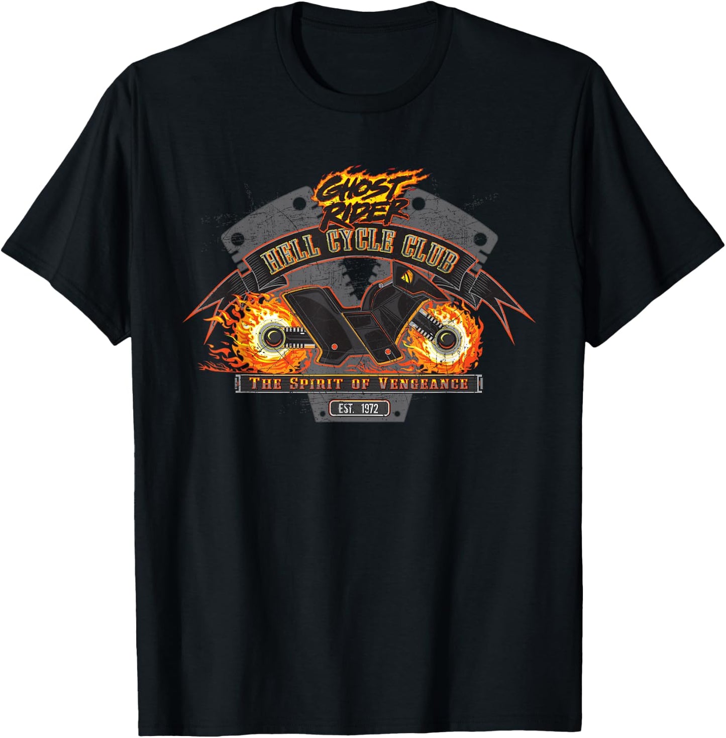 Marvel Ghost Rider Hell Cycle Club T-Shirt - T-Shirt | Black
