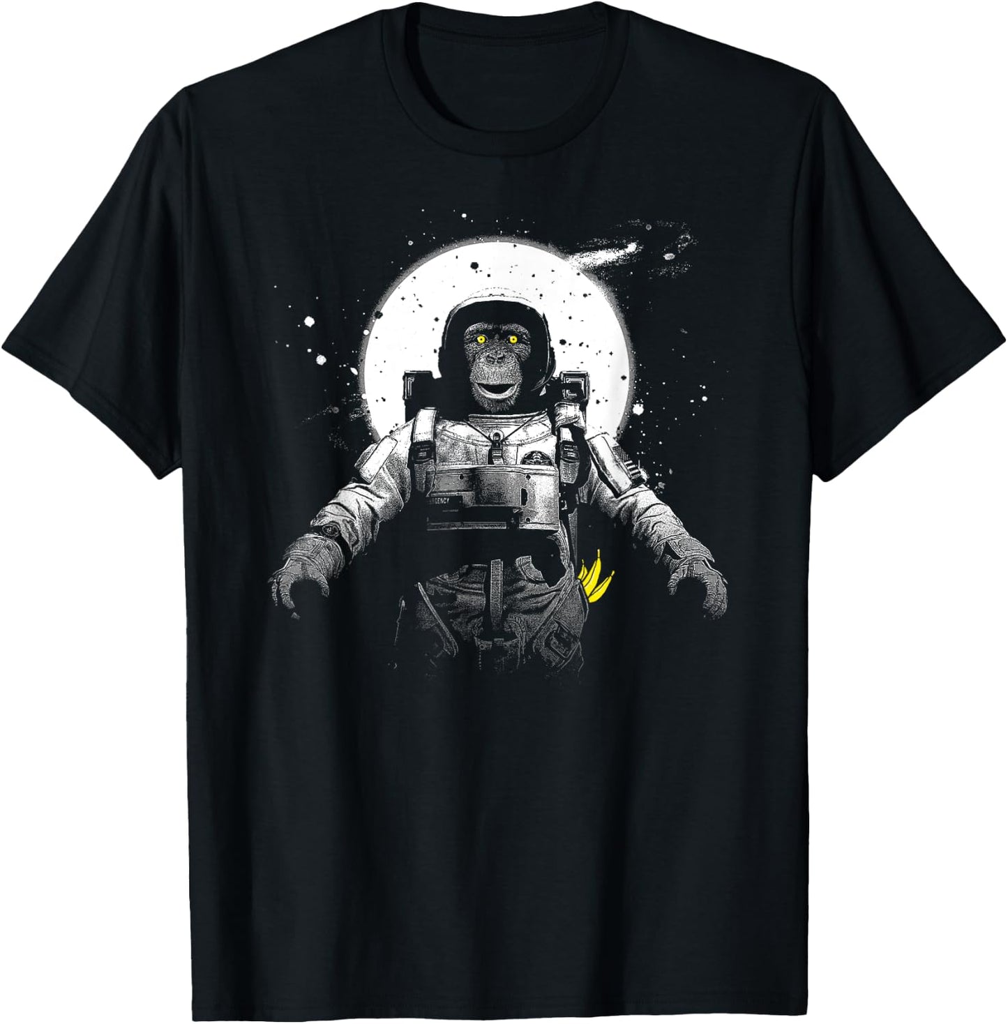 Monkey Astronaut Vintage Space Astronauts Monkeys T-Shirt - T-Shirt | Black