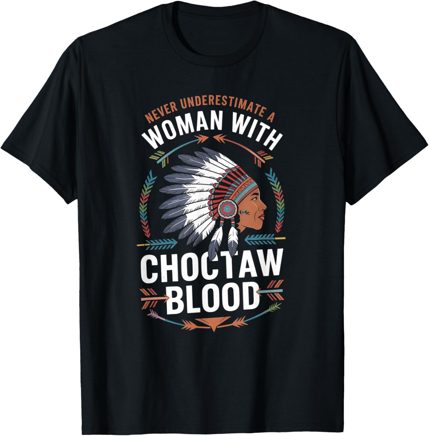Choctaw Pride Native American Vintage Heritage Tribal Art T-Shirt - T-Shirt | Black