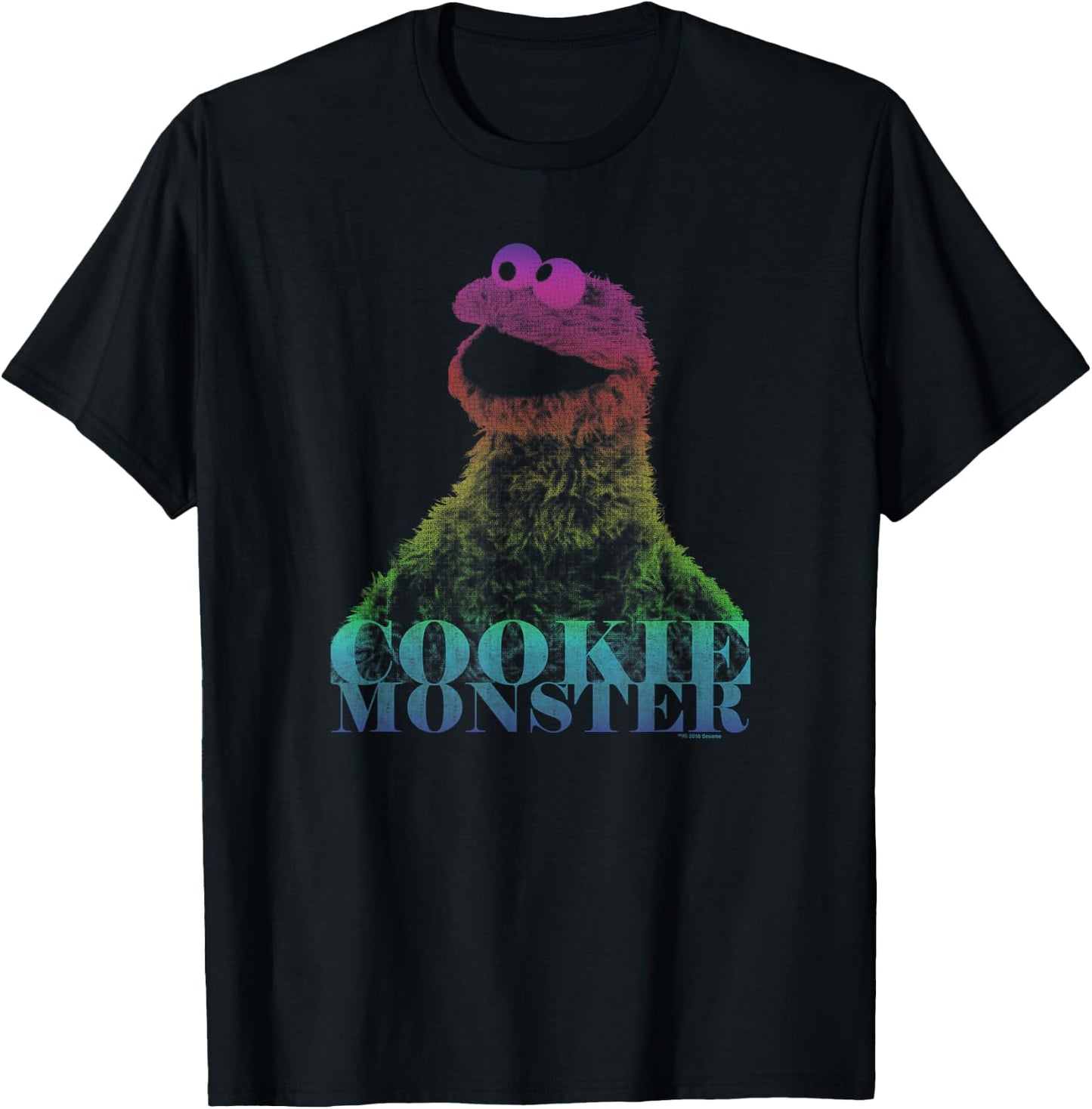 Sesame Street Cookie Monster Halftone T-Shirt - T-Shirt | Black