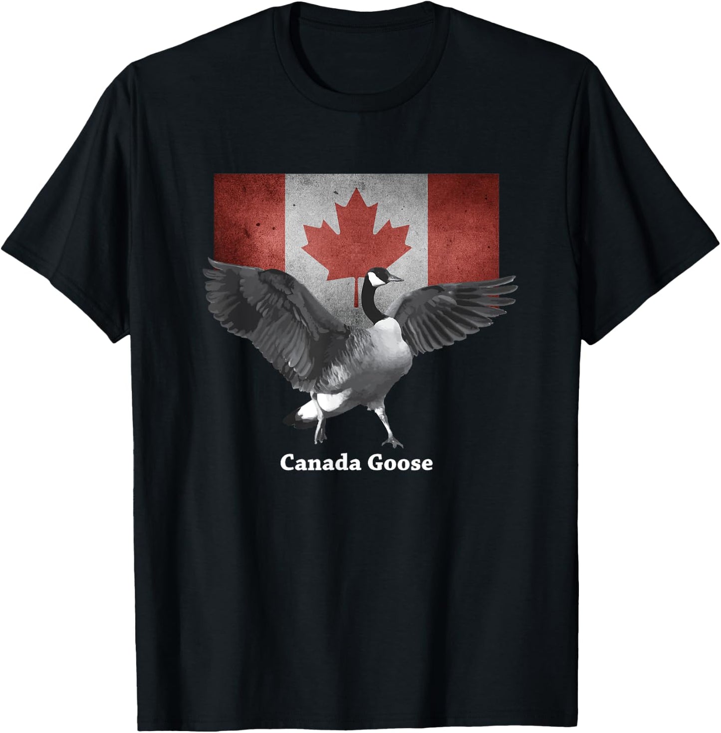 Proud Canadian Flag Canada Goose T-Shirt - T-Shirt | Black