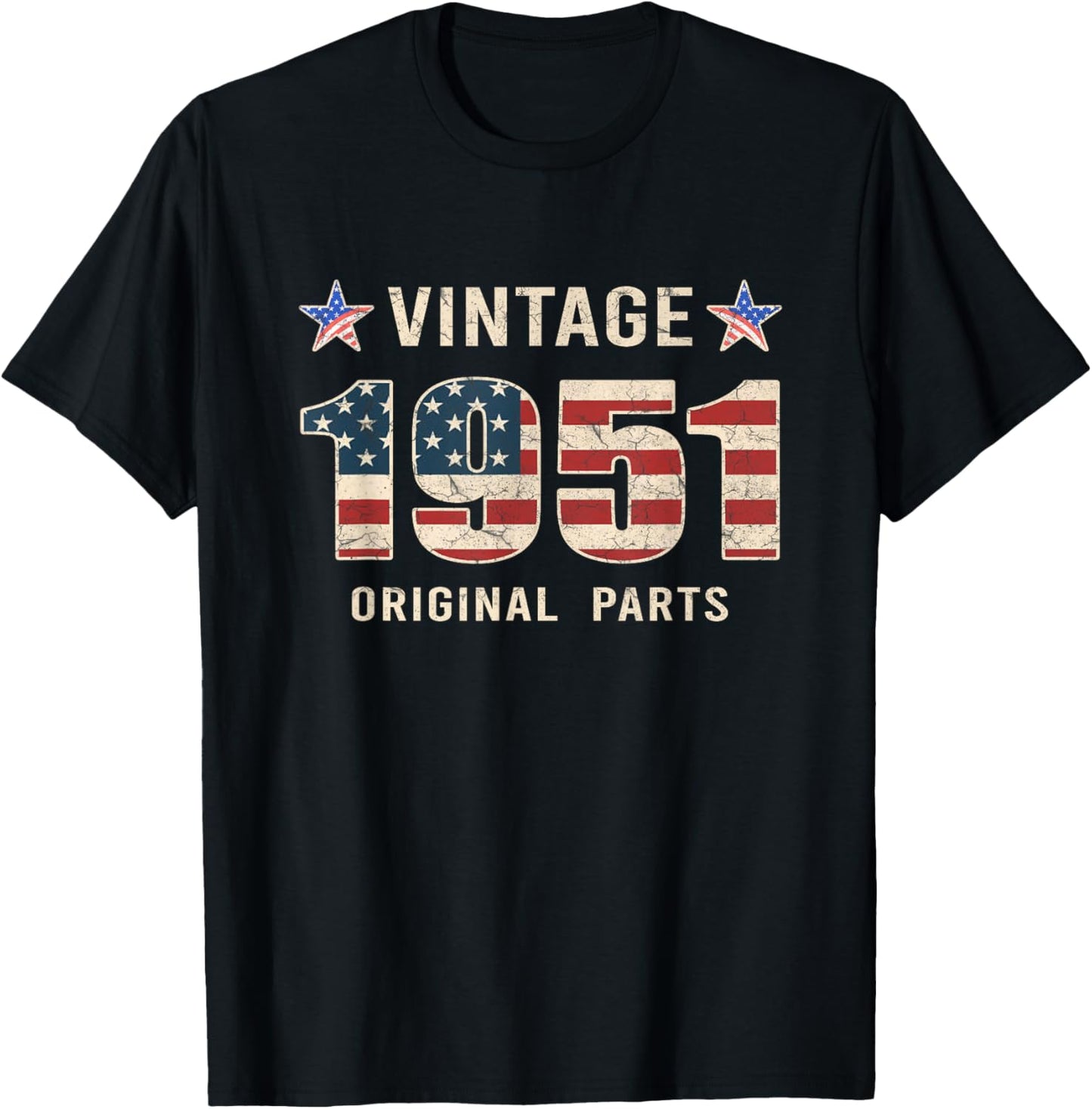 Vintage 1951 Original Parts Shirt 74 Years Old T-Shirt - T-Shirt | Black