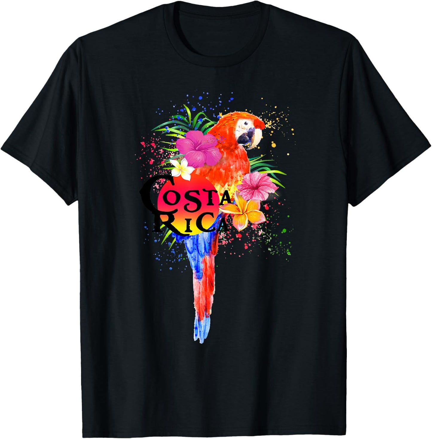 Costa Rica Tropical Parrot Colorful T-Shirt - T-Shirt | Black
