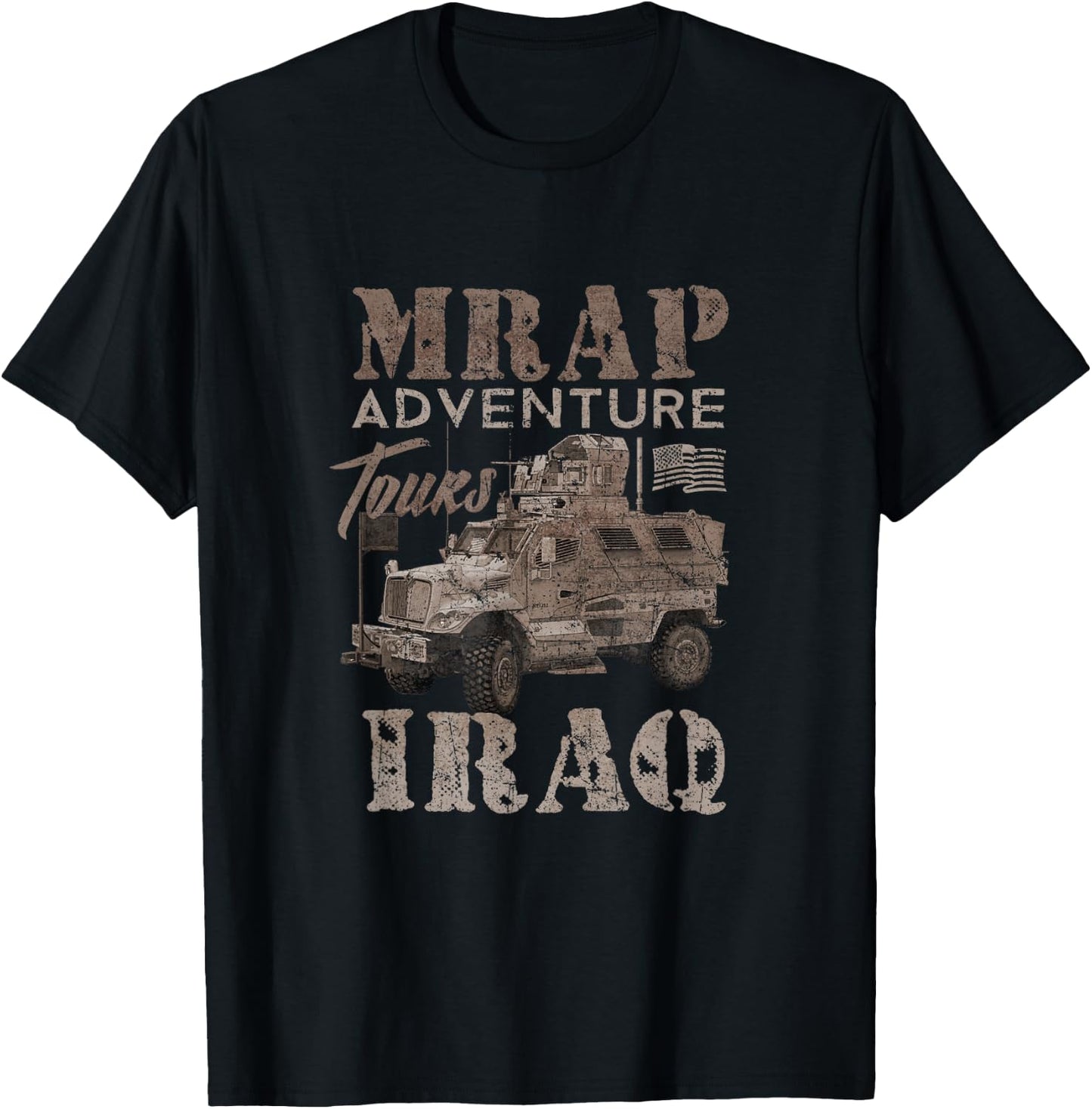 Military Veteran IRAQ Army MRAP adeventures shirt T-Shirt - T-Shirt | Black
