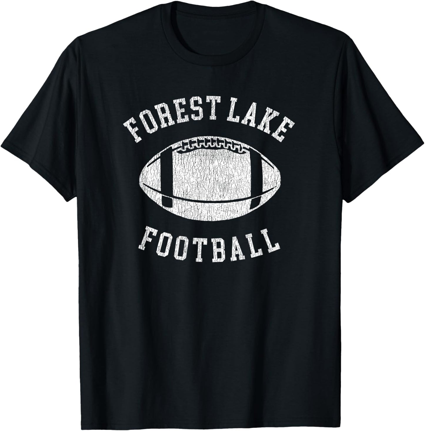 Forest Lake Football Distressed Vintage 80's Throwback Class T-Shirt - T-Shirt | Black