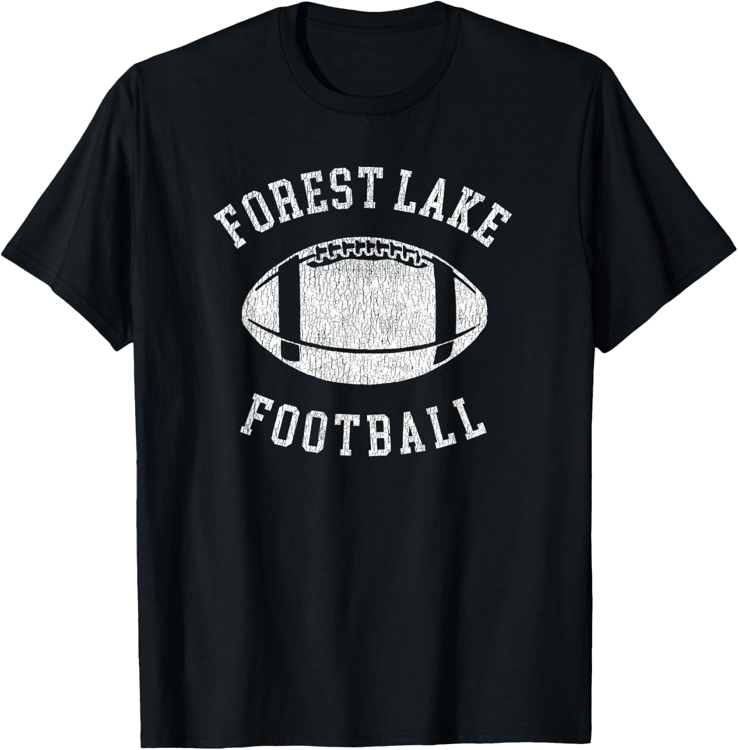 Forest Lake Football Distressed Vintage 80's Throwback Class T-Shirt - T-Shirt | Black
