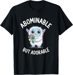 Funny Yeti Abominable But Adorable Mountain Snowman Bigfoot T-Shirt - T-Shirt | Black