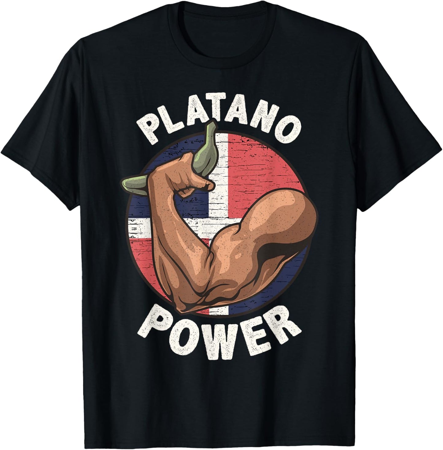 Platano Power Dominican Republic Pride Merch T-Shirt - T-Shirt | Black