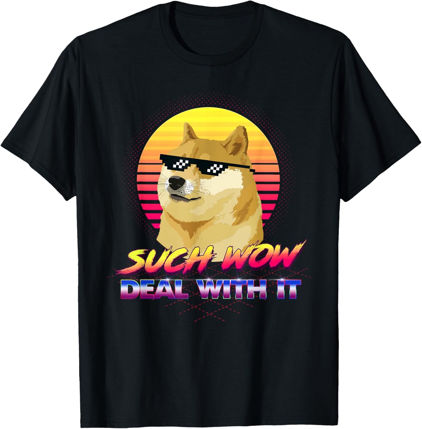 BCT DOGE GIFTS Such Wow Deal With It Doge Internet Meme T-Shirt - T-Shirt | Black