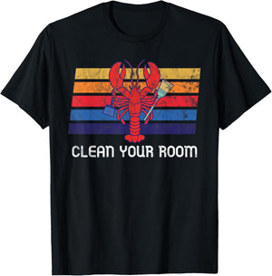 Clean your Room Retro 12 Rules SJW Intellectual Dark Web T-Shirt - T-Shirt | Black