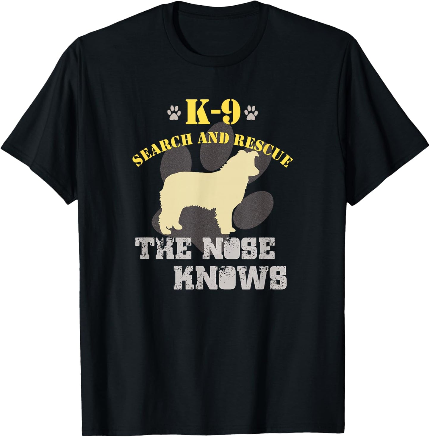 K9 Search & Rescue Dog Team Border Collie Tracking SAR T-Shirt - T-Shirt | Black