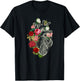 Anatomical Heart Floral Organ Cardiology Cardiac Nurse T-Shirt - T-Shirt | Black