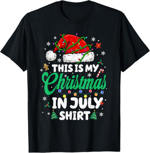 Funny This is My Christmas in July Shirt Xmas Men Women Kids T-Shirt - T-Shirt | Black