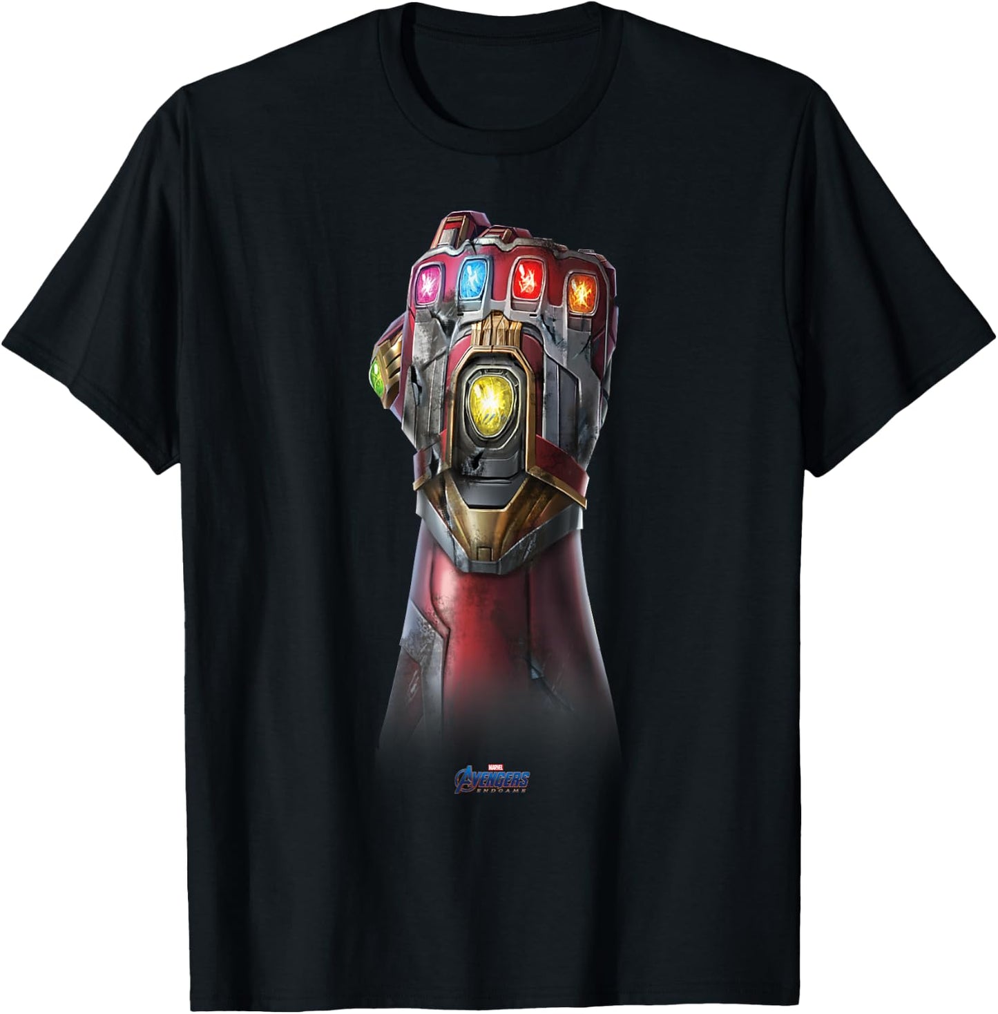Marvel Avengers Endgame Infinity Stone Gauntlet Color Logo T-Shirt - T-Shirt | Black