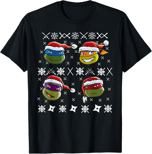 Teenage Mutant Ninja Turtles Christmas Sweater T-Shirt - T-Shirt | Black