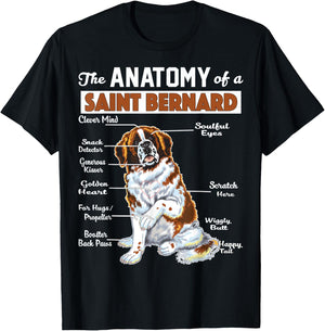 The Anatomy of a Saint Bernard - Funny shirt T-Shirt - T-Shirt | Black