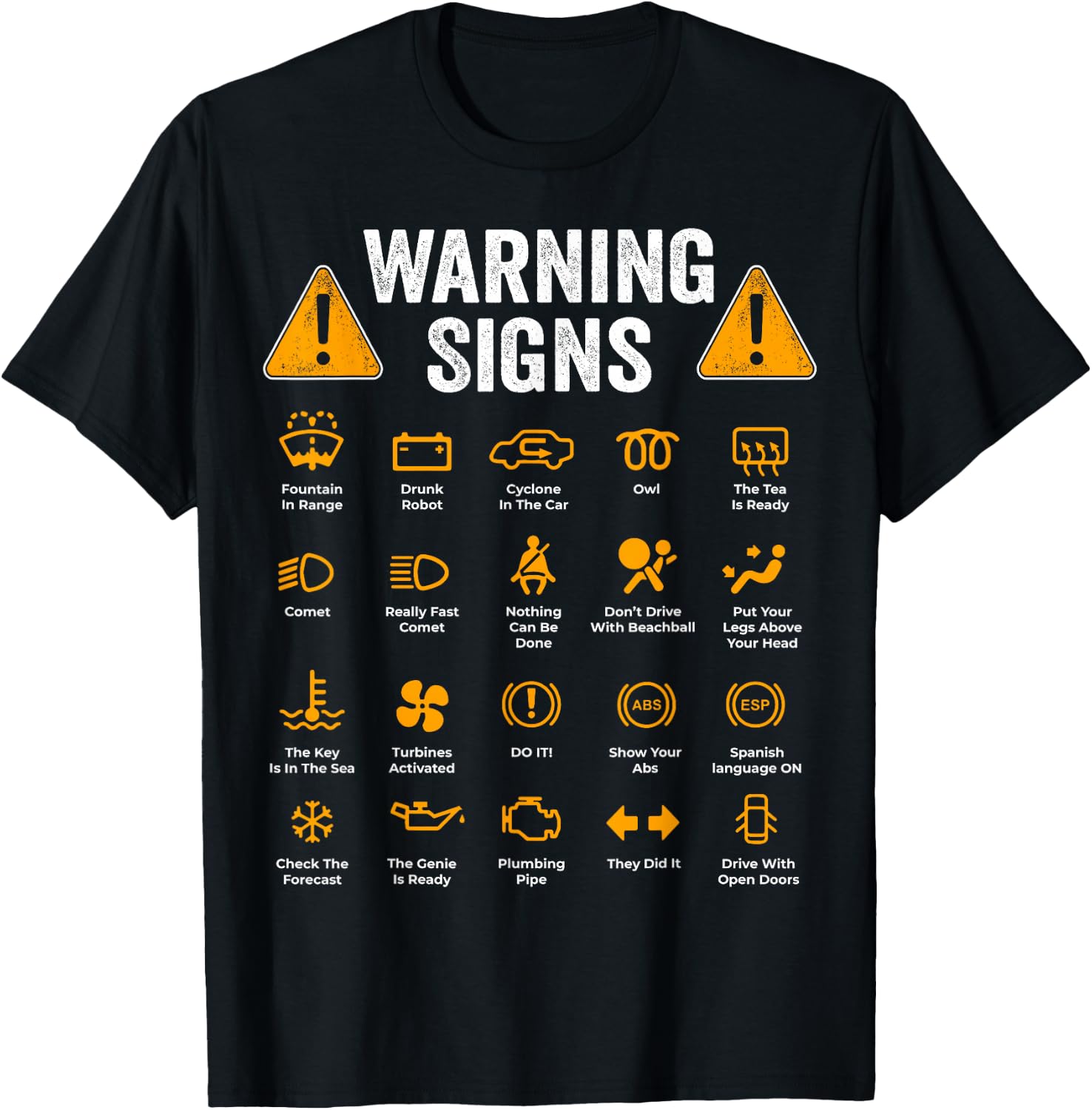 Funny Driving Warning Signs 101 Auto Mechanic Gift Driver Short Sleeve T-Shirt - T-Shirt | Black