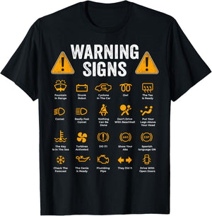 Funny Driving Warning Signs 101 Auto Mechanic Gift Driver Short Sleeve T-Shirt - T-Shirt | Black