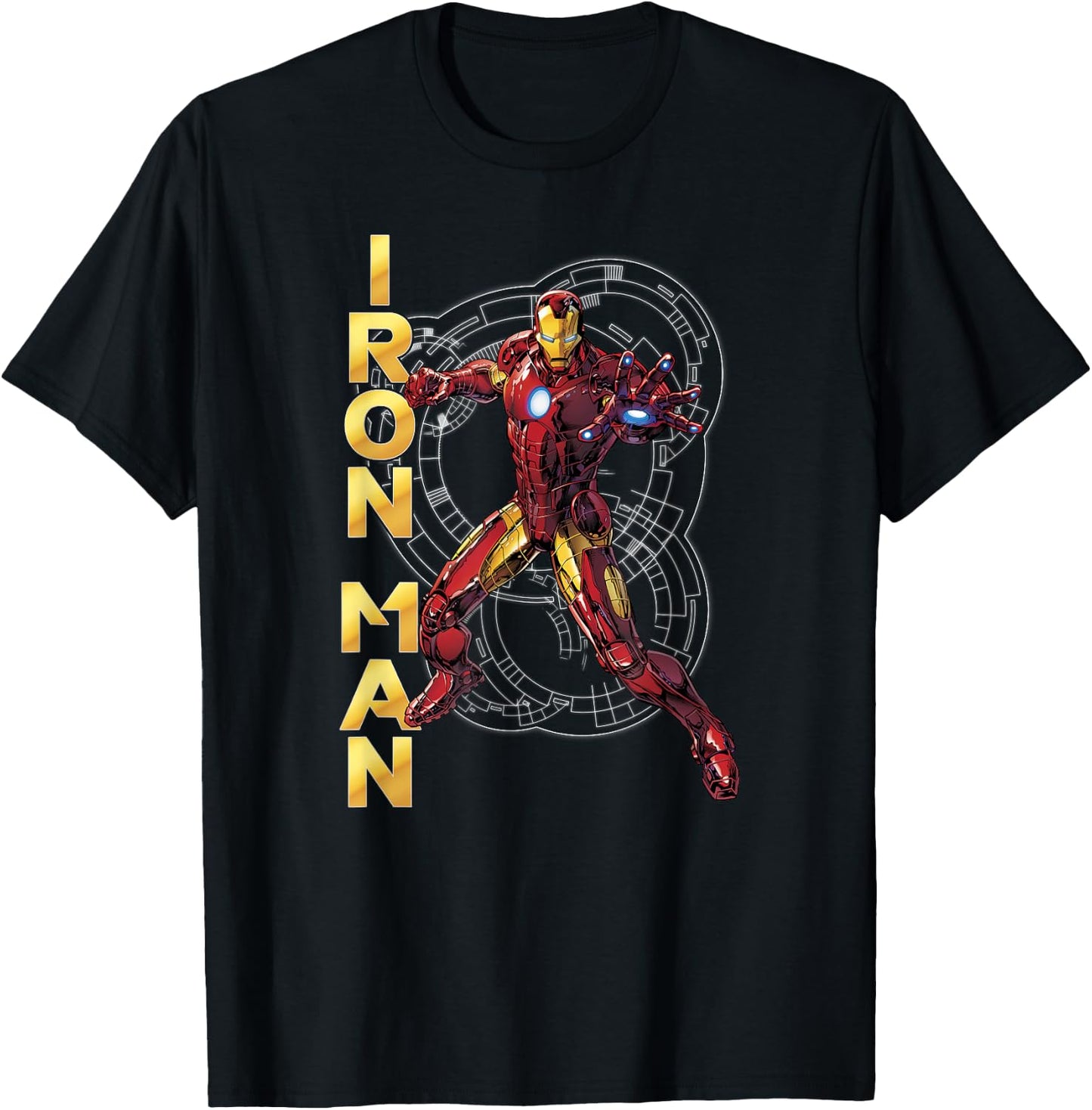 Marvel Avengers Assemble Iron Man Tech Graphic T-Shirt - T-Shirt | Black