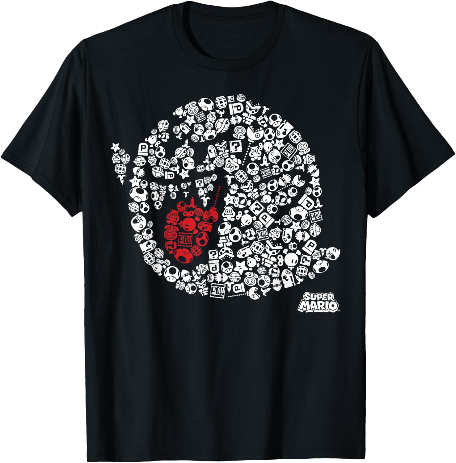 Nintendo Super Mario Iconic Boo Portrait Graphic T-Shirt - T-Shirt | Black