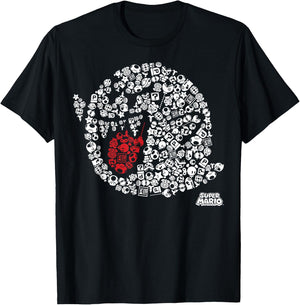 Nintendo Super Mario Iconic Boo Portrait Graphic T-Shirt - T-Shirt | Black