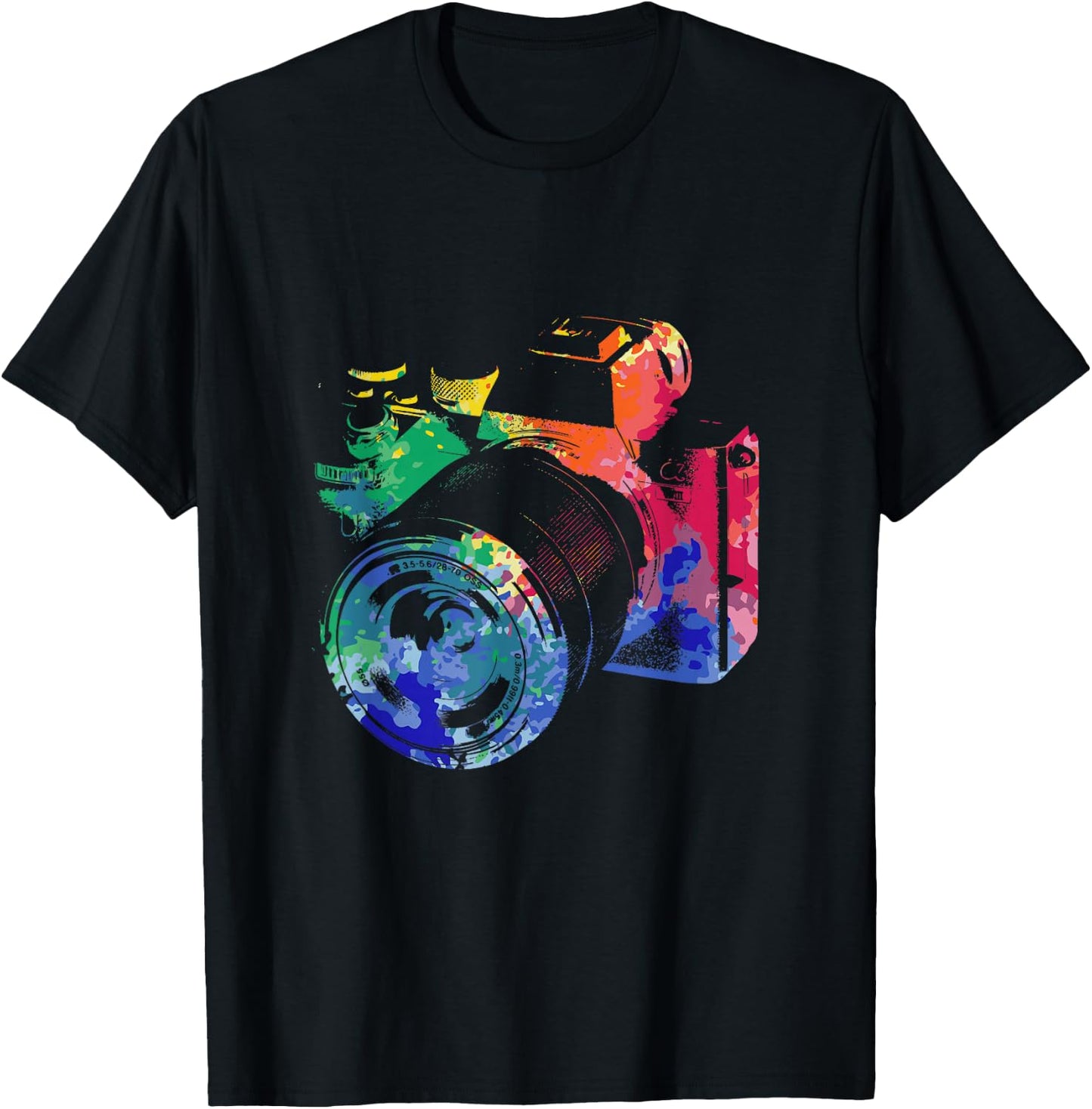 Photographer Watercolor Camera Photo Photography T-Shirt - T-Shirt | Black