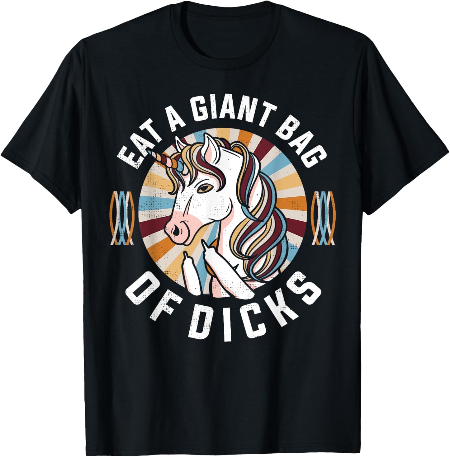 Funny Unicorn - Eat A Bag Of Dicks Joke T-Shirt - T-Shirt | Black
