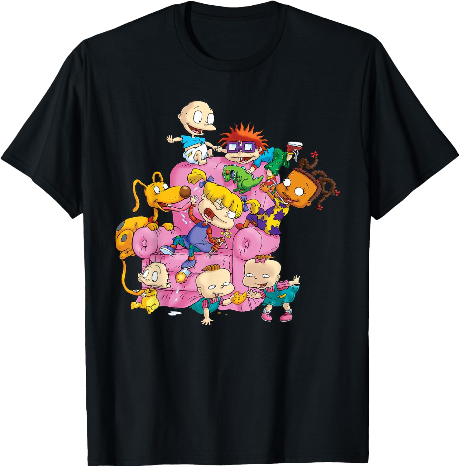The Rugrats Group Couch T- Shirts T-Shirt - T-Shirt | Black