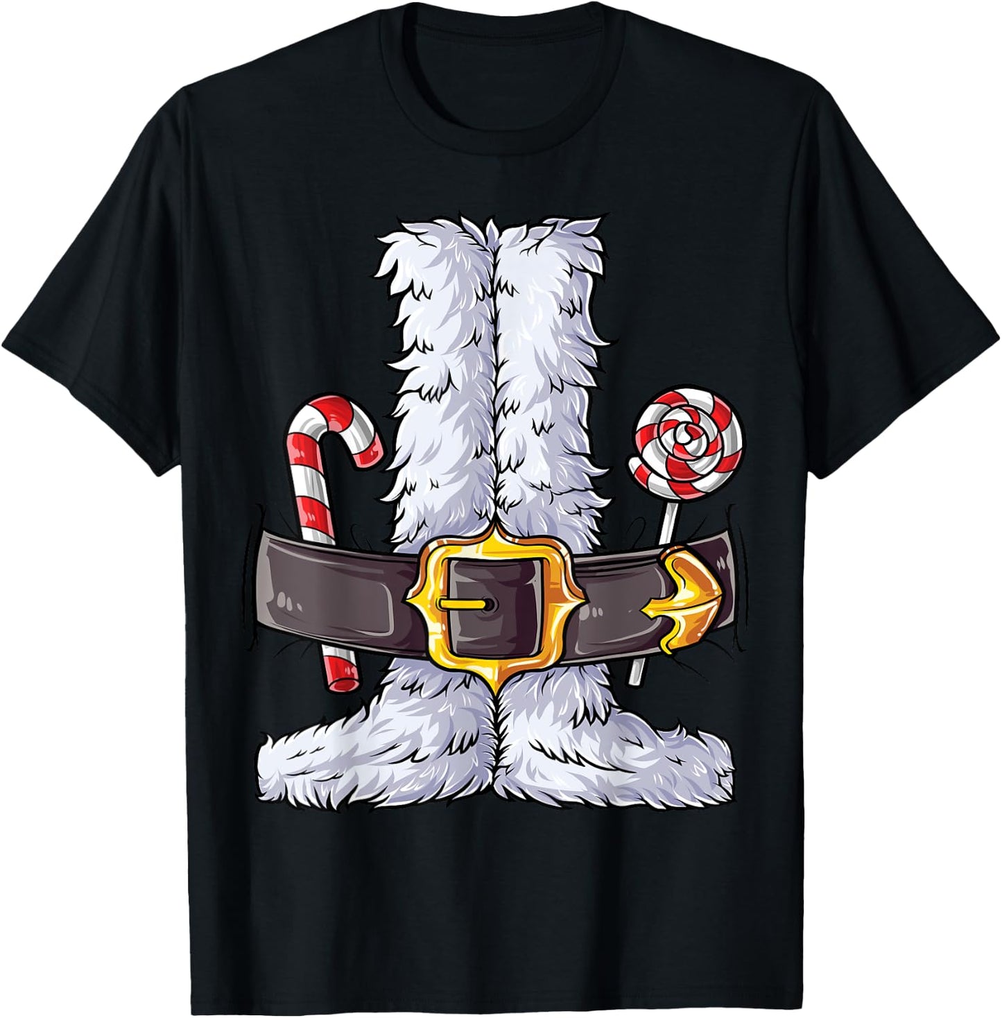 Santa Claus Costume Christmas Boys Kids Men Xmas Holiday T-Shirt - T-Shirt | Black