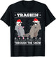 Trashin Through The Snow Garbage Gang Opossum Raccoon Santa T-Shirt - T-Shirt | Black