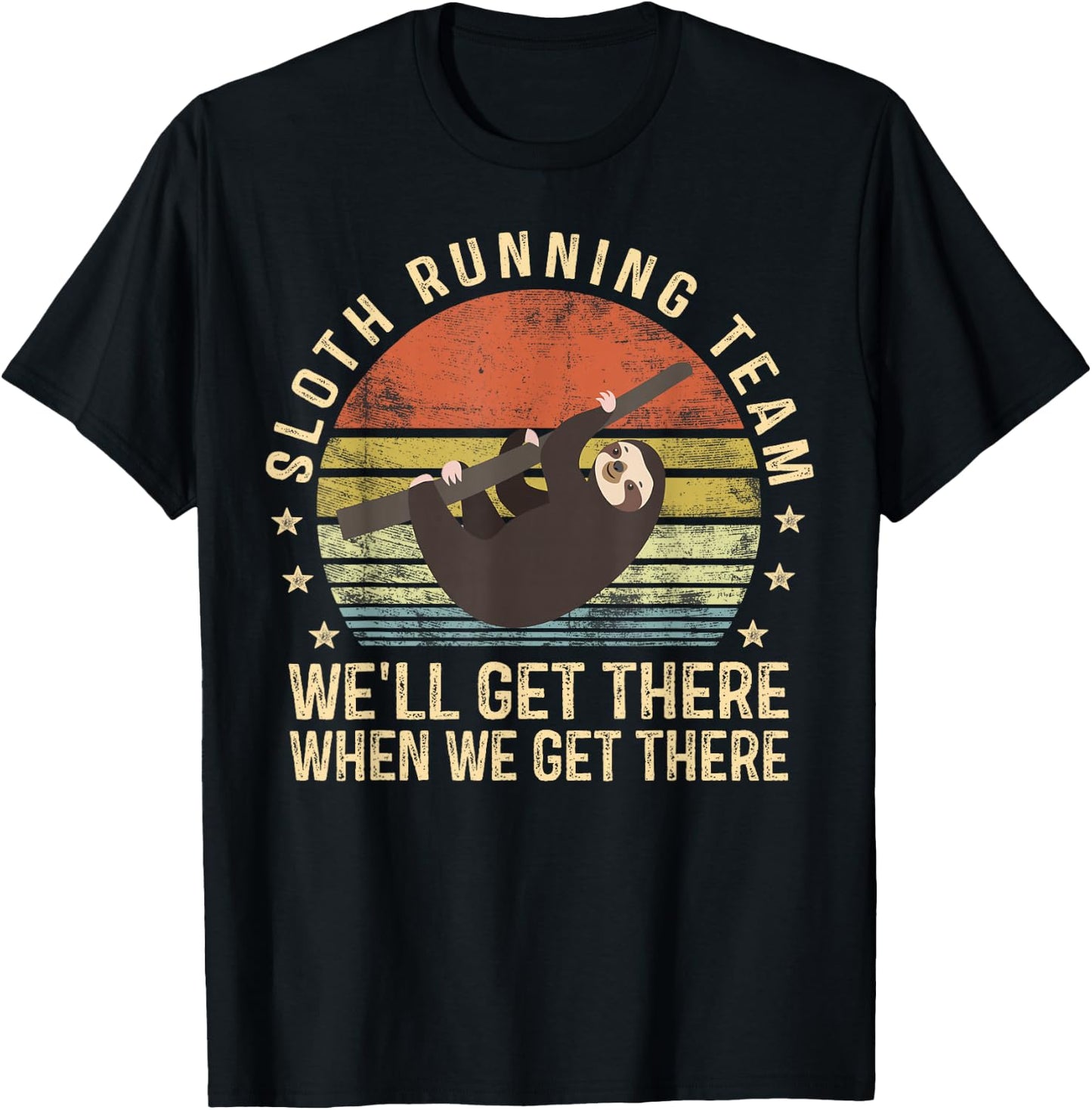 Sloth Running Team Funny Lazy Sloth Lover Gifts Vintage T-Shirt - T-Shirt | Black