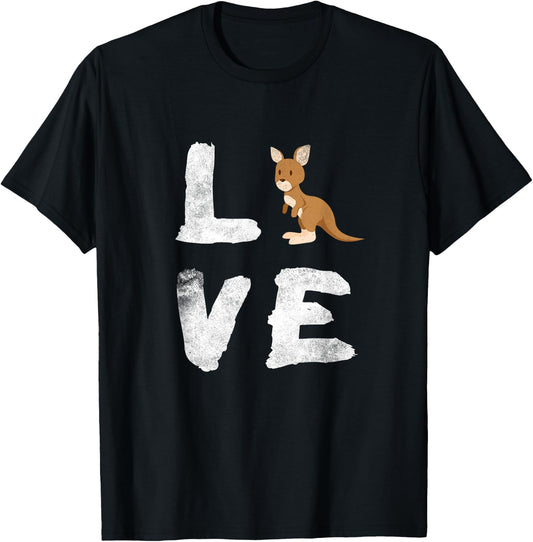 I Love Kangaroo Australia Pride Animal Gift T-Shirt - T-Shirt | Black