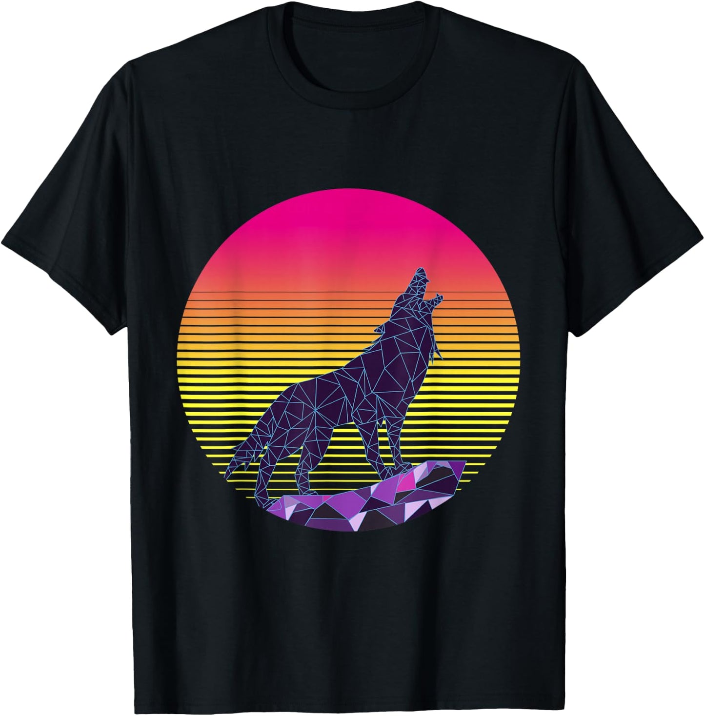 Wolf Shirt, 80s , Retro Vintage Shirt T-Shirt - T-Shirt | Black