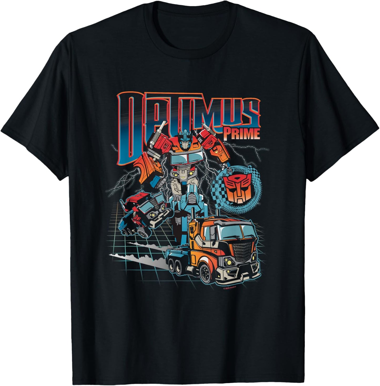 Transformers Evergreen Optimus Prime Vintage Chest Poster T-Shirt - T-Shirt | Black