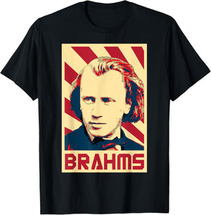 Johannes Brahms Classical Music Composer Retro T-Shirt - T-Shirt | Black