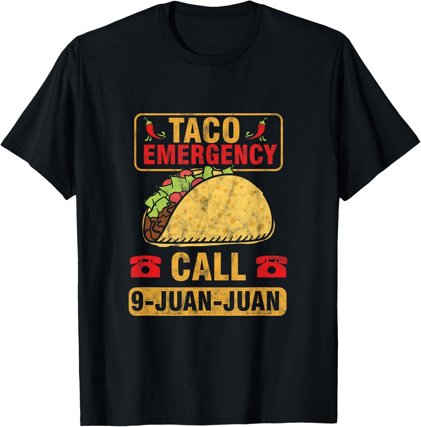 Taco Notruf 9 Juan Cinco De Mayo Mexican T-Shirt - T-Shirt | Black