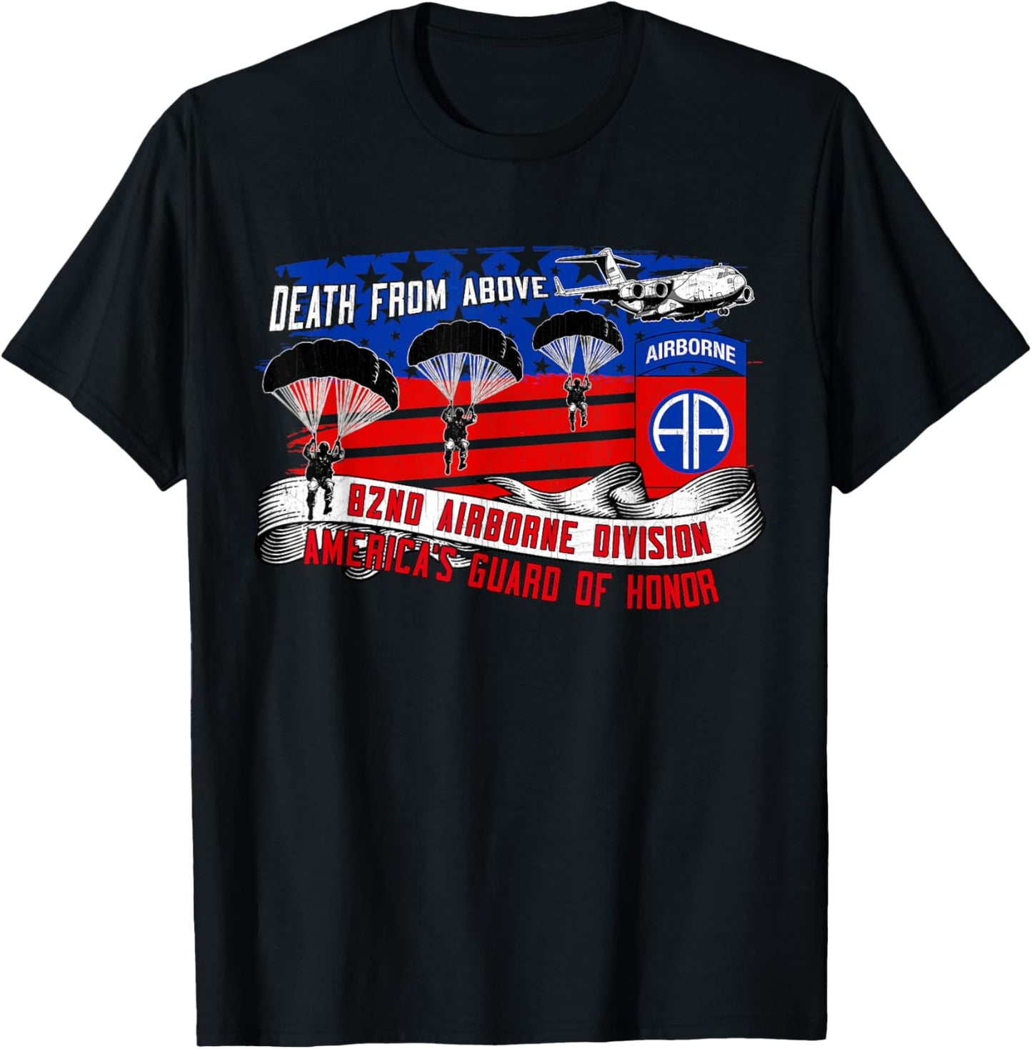 82nd Airborne Division Paratrooper Veteran Fort Bragg Gifts T-Shirt - T-Shirt | Black