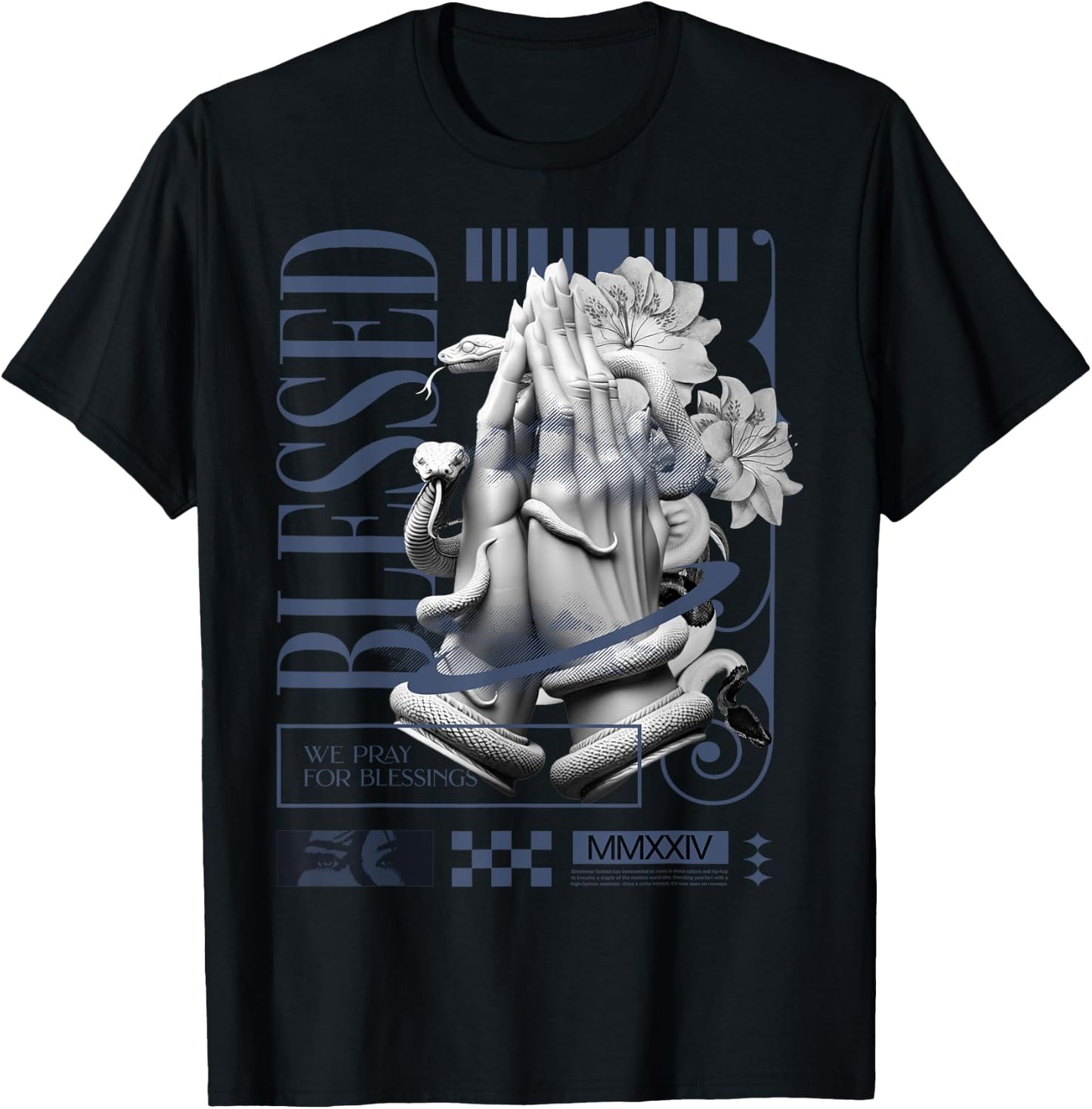 Blessed Hand Low Diffused Blue 11s Matching Men Women T-Shirt - T-Shirt | Black