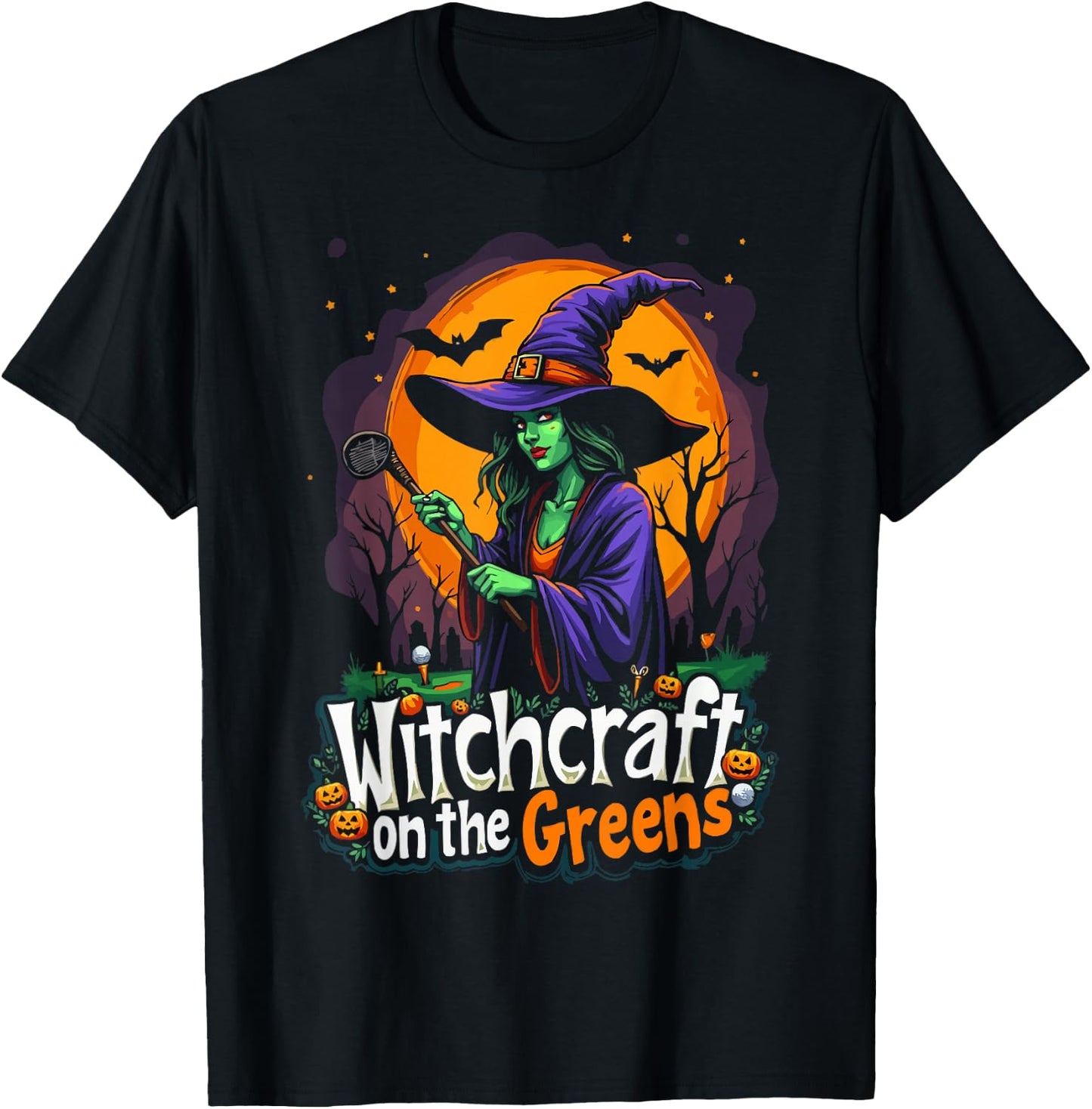 Golf Halloween Spooky Golf Player GolferTrick Or Treat T-Shirt - T-Shirt | Black