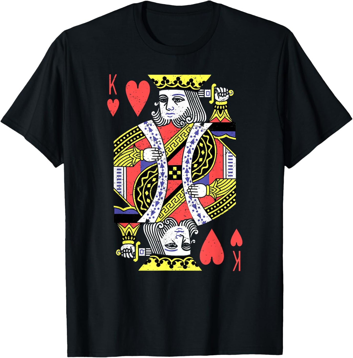 King of Hearts Playing Card Halloween Costume Valentines Men T-Shirt - T-Shirt | Black