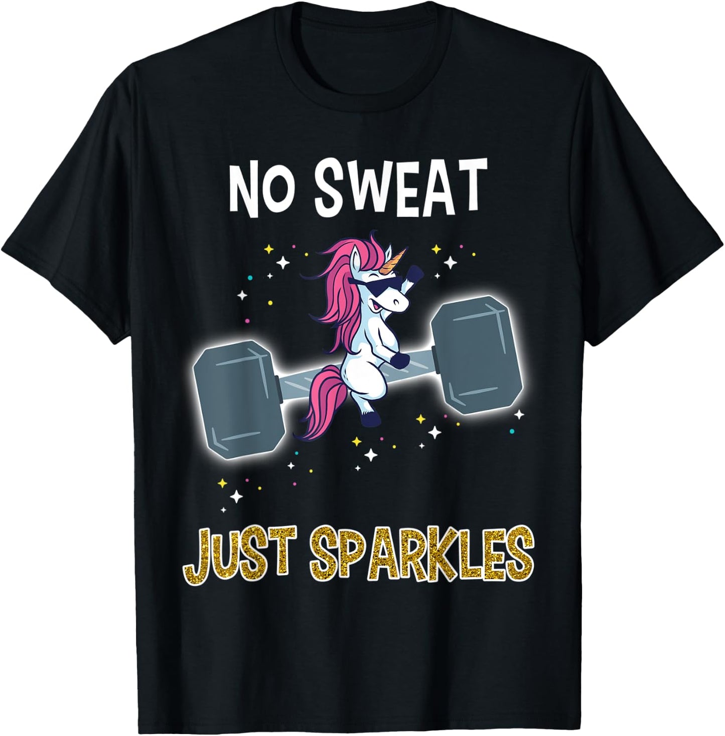 Unicorn Dumbbell Shirt Funny Unicorn Workout Gift T-Shirt - T-Shirt | Black