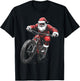 Santa BMX Lover Biker Bicycle Racing Cyclist Christmas Xmas T-Shirt - T-Shirt | Black