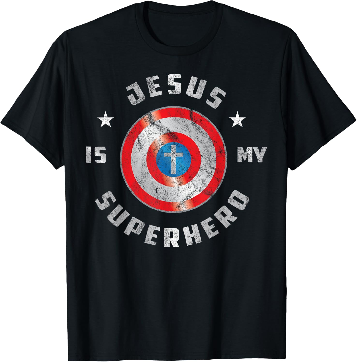 Jesus is My Superhero Fun Christian Religious T-Shirt - T-Shirt | Black