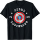 Jesus is My Superhero Fun Christian Religious T-Shirt - T-Shirt | Black
