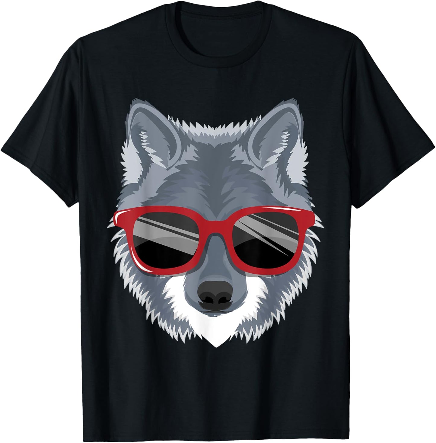 Wolf Shirt, 80s , Retro Vintage Shirt, Sunglasses T-Shirt - T-Shirt | Black